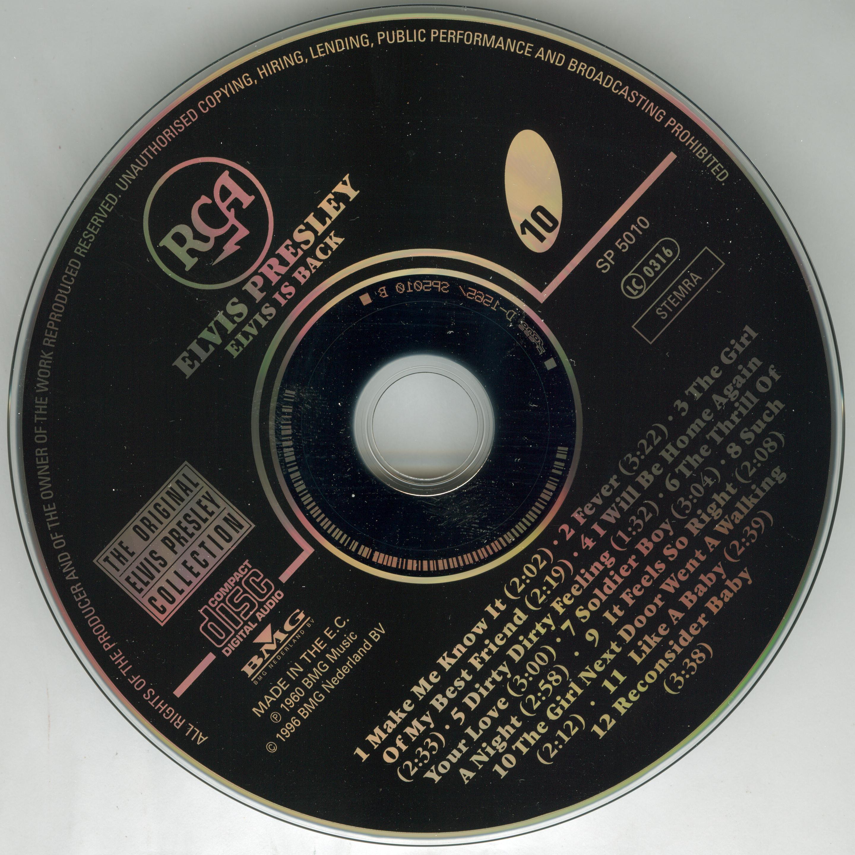 Elvis Presley  The Original Elvis Presley Collection 10; Elvis Is Back! : CD